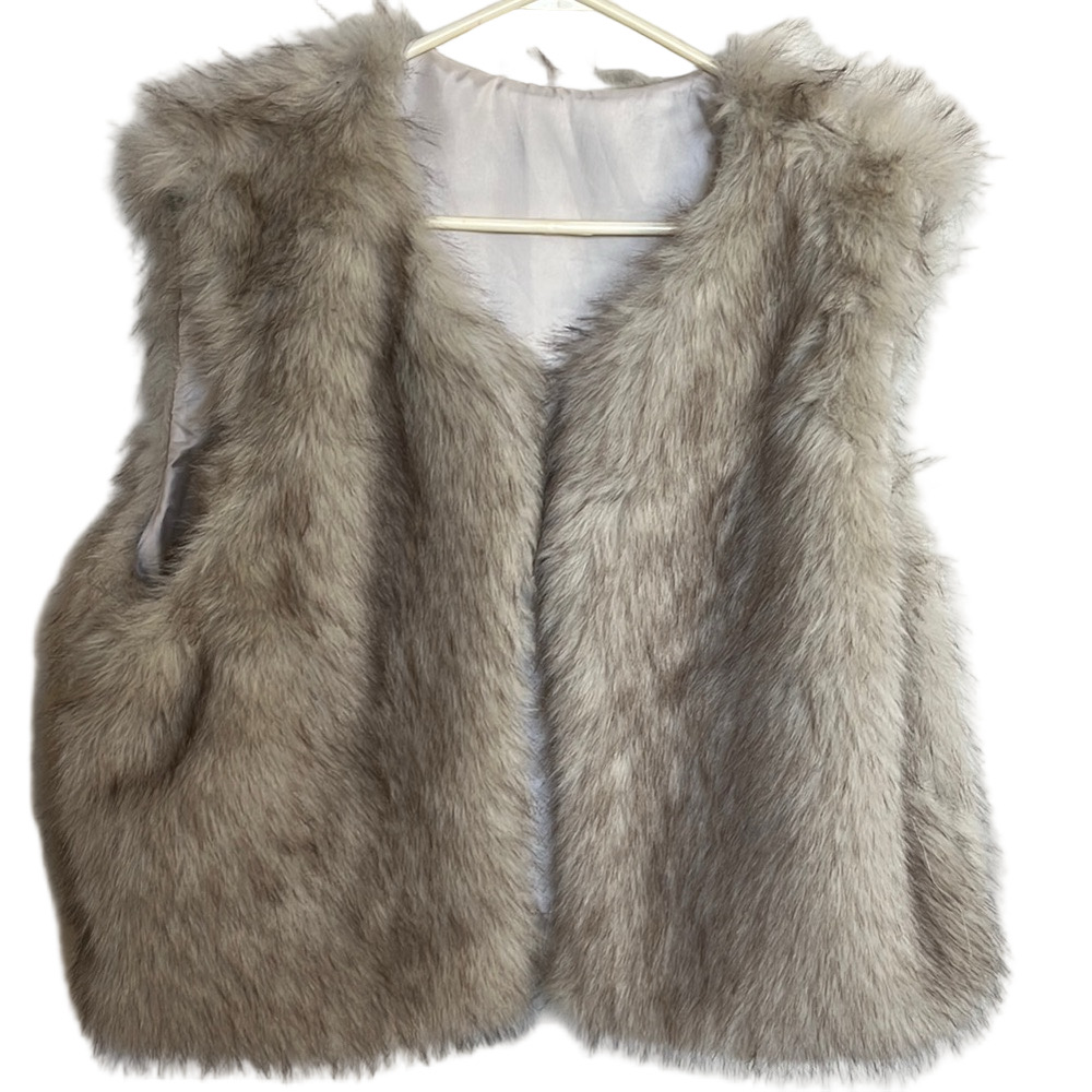 NWOT Faux Fur Vest in Gray